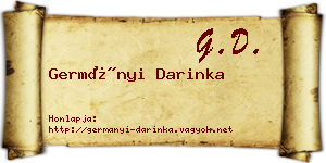 Germányi Darinka névjegykártya